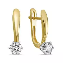 Золотые серьги c бриллиантами