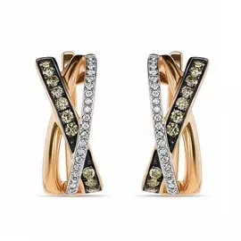 Золотые серьги c бриллиантами