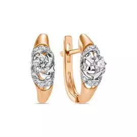 Золотые серьги c бриллиантами