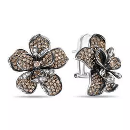 Золотые серьги c бриллиантами