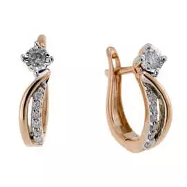 Золотые серьги c бриллиантами