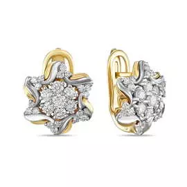 Золотые серьги c бриллиантами