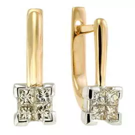 Золотые серьги c бриллиантами