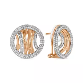 Золотые серьги c бриллиантами