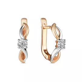 Золотые серьги c бриллиантами