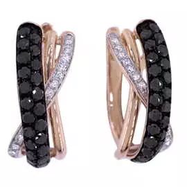 Золотые серьги c бриллиантами