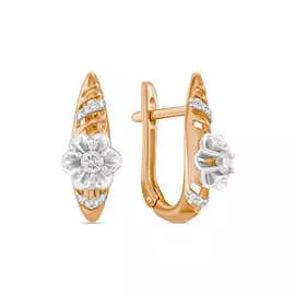 Золотые серьги c бриллиантами