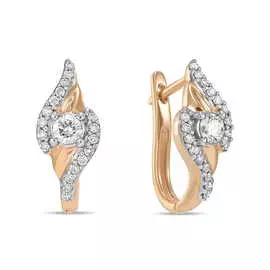 Золотые серьги c бриллиантами