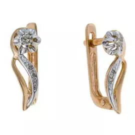 Золотые серьги c бриллиантами