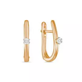 Золотые Серьги c бриллиантами