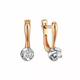 Золотые серьги c бриллиантами