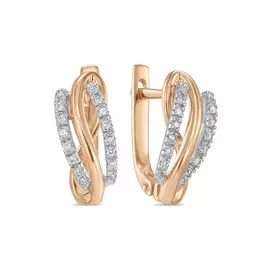 Золотые серьги c бриллиантами