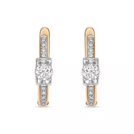 Золотые серьги c бриллиантами