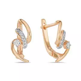 Золотые серьги c бриллиантами