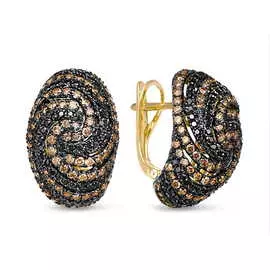 Золотые серьги c бриллиантами