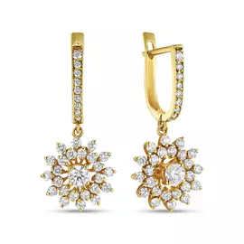 Золотые серьги c бриллиантами