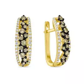 Золотые серьги c бриллиантами