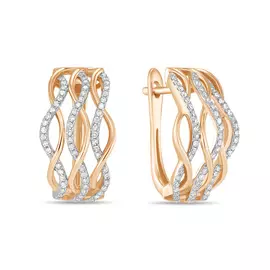 Золотые серьги c бриллиантами