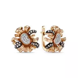 Золотые серьги c бриллиантами