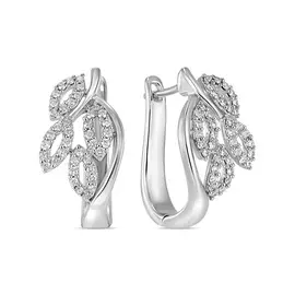 Золотые серьги c бриллиантами