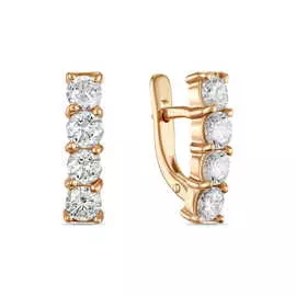 Золотые серьги c бриллиантами