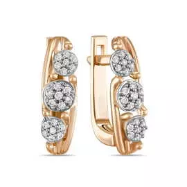 Золотые серьги c бриллиантами