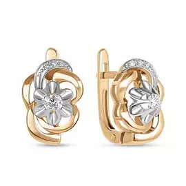 Золотые серьги c бриллиантами