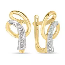 Золотые серьги c бриллиантами