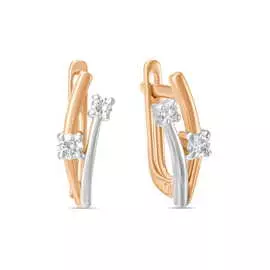 Золотые серьги c бриллиантами