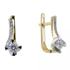Золотые серьги c бриллиантами