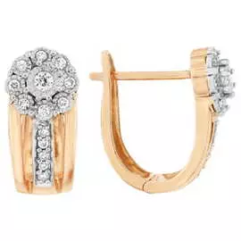 Золотые серьги c бриллиантами