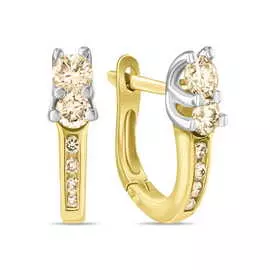 Золотые серьги c бриллиантами