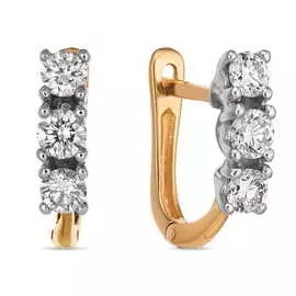 Золотые серьги c бриллиантами