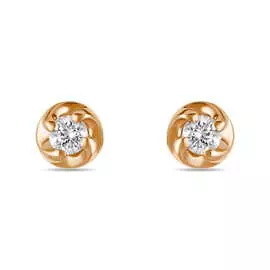 Золотые серьги c бриллиантами