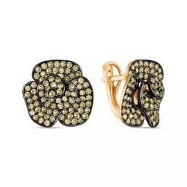 Золотые серьги c бриллиантами