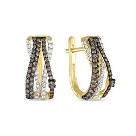 Золотые серьги c бриллиантами