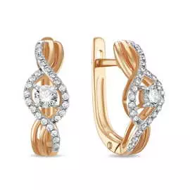 Золотые серьги c бриллиантами