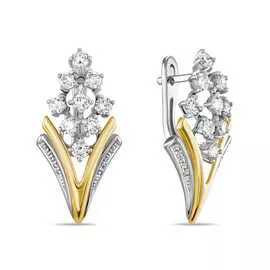 Золотые серьги c бриллиантами