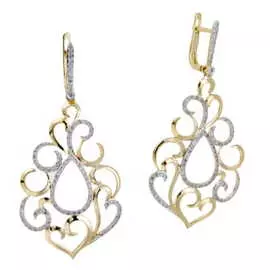 Золотые Серьги c бриллиантами