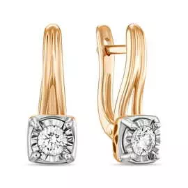 Золотые серьги c бриллиантами