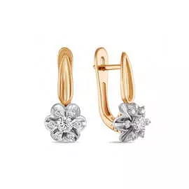 Золотые Серьги c бриллиантами