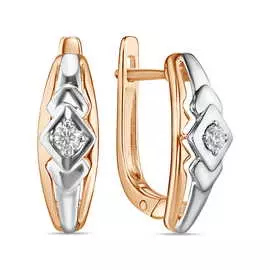 Золотые серьги c бриллиантами