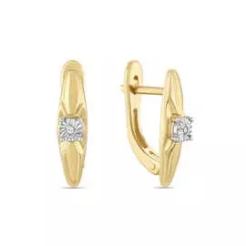 Золотые серьги c бриллиантами