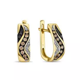 Золотые серьги c бриллиантами