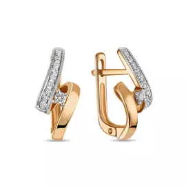 Золотые серьги c бриллиантами