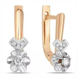 Золотые серьги c бриллиантами