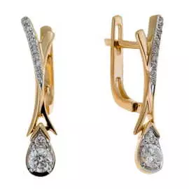 Золотые серьги c бриллиантами