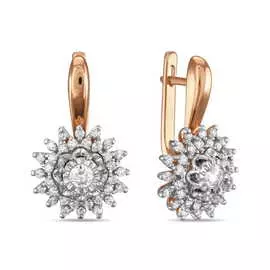 Золотые Серьги c бриллиантами