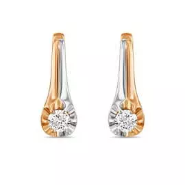 Золотые Серьги c бриллиантами