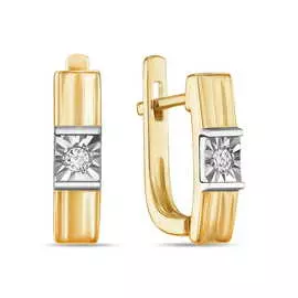 Золотые серьги c бриллиантами